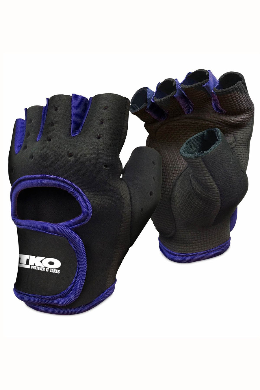 TKO Black & Blue Universal Padded Athletic Gloves