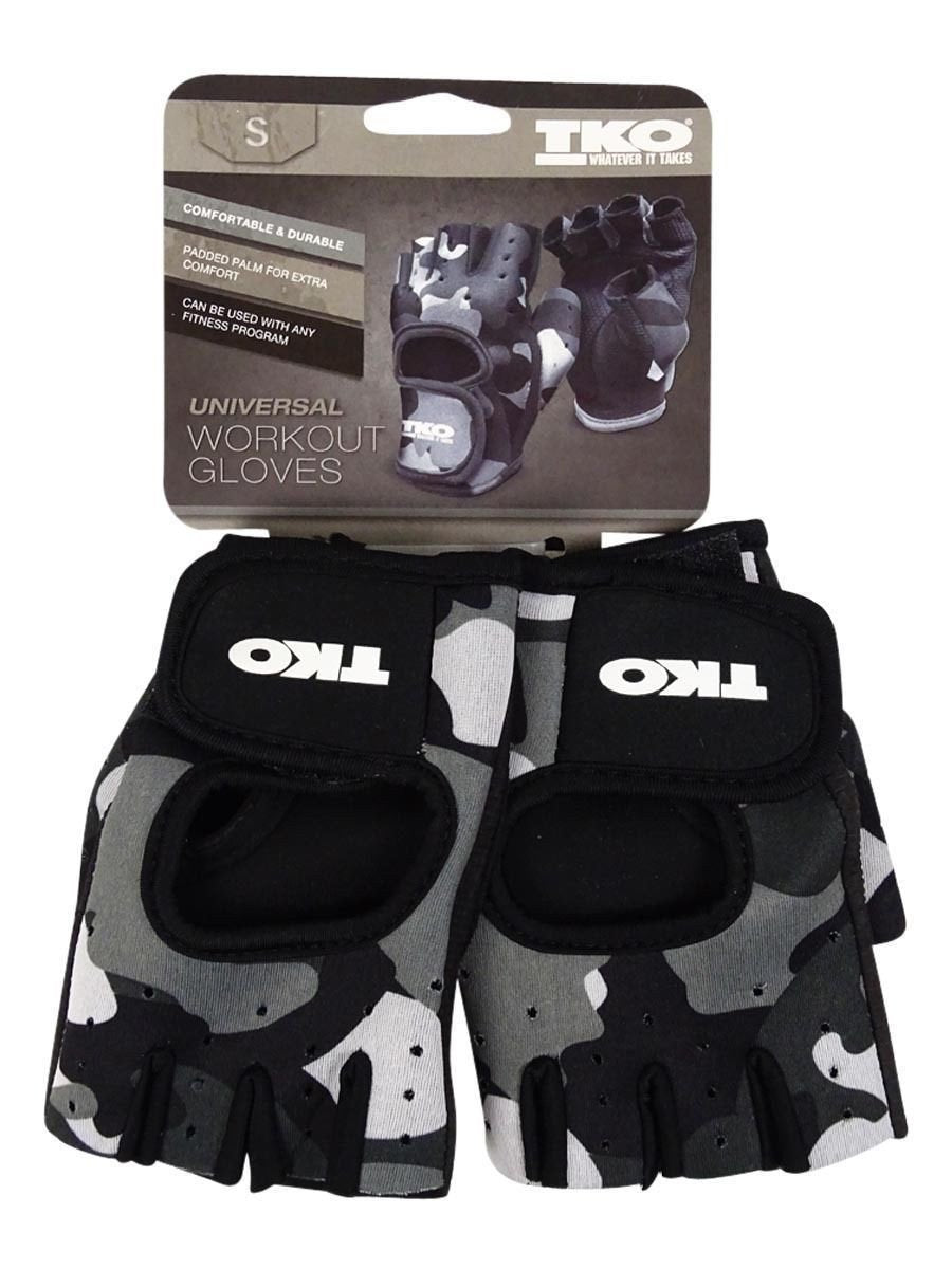 TKO Grey Camo Universal Padded Athletic Gloves