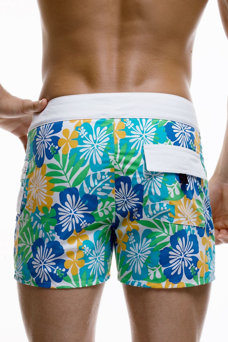 Tactics Blue, Green & Yellow Tiki Swim Trunk
