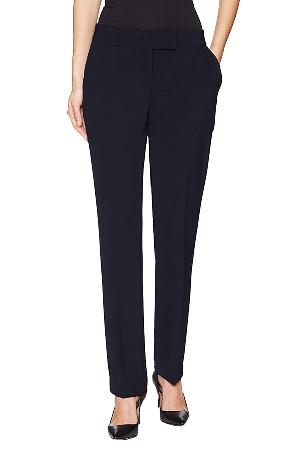 Tahari ASL Navy-Blue Slim-Fit Suiting Pant