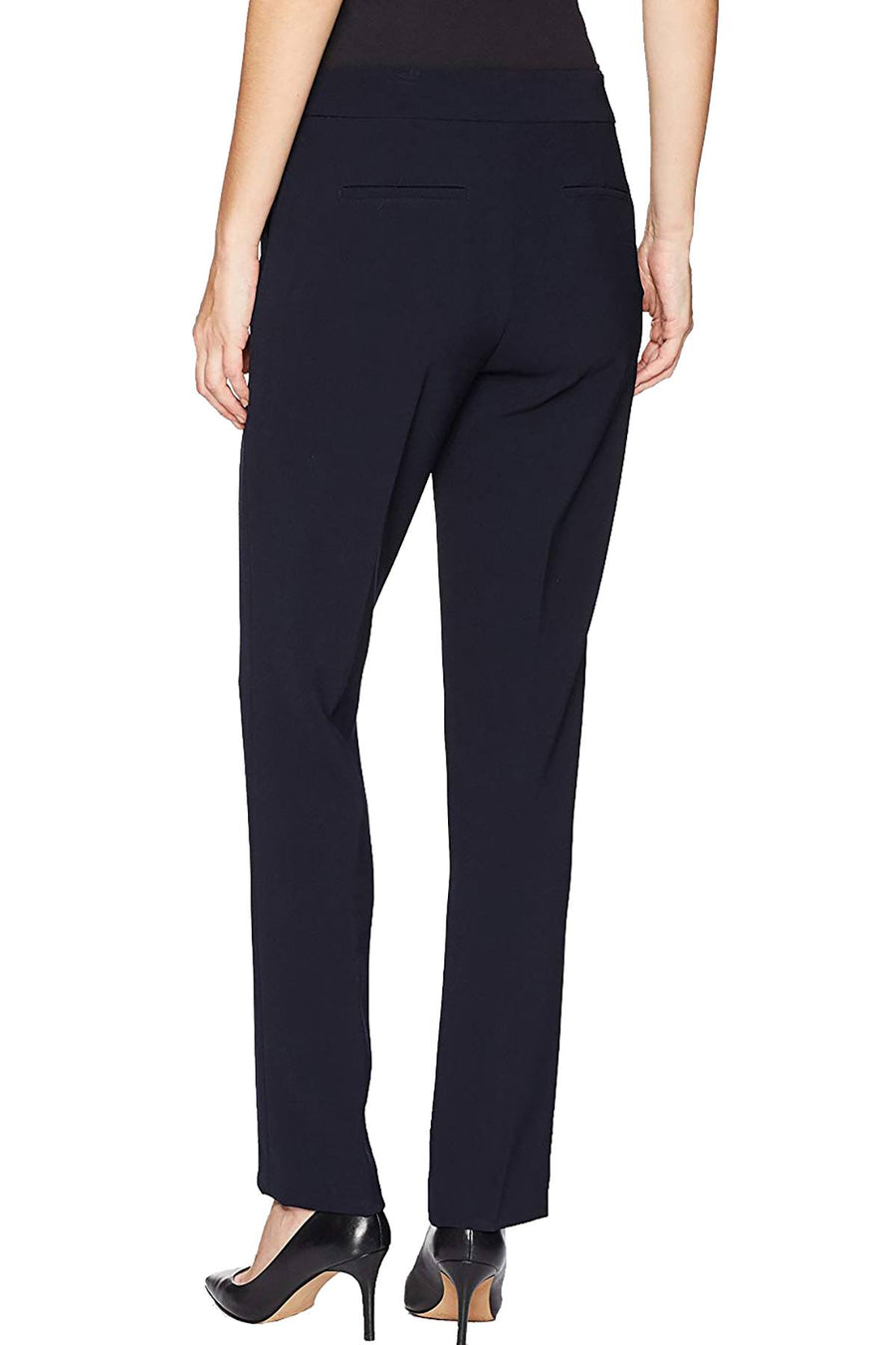 Tahari ASL Navy-Blue Slim-Fit Suiting Pant
