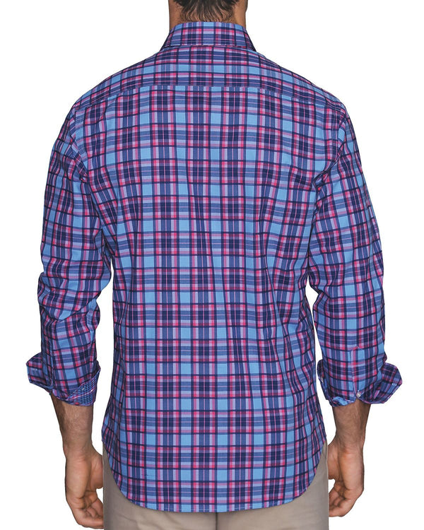 Tailorbyrd Bart Plaid Classic Fit Button-down Shirt Peri Blue