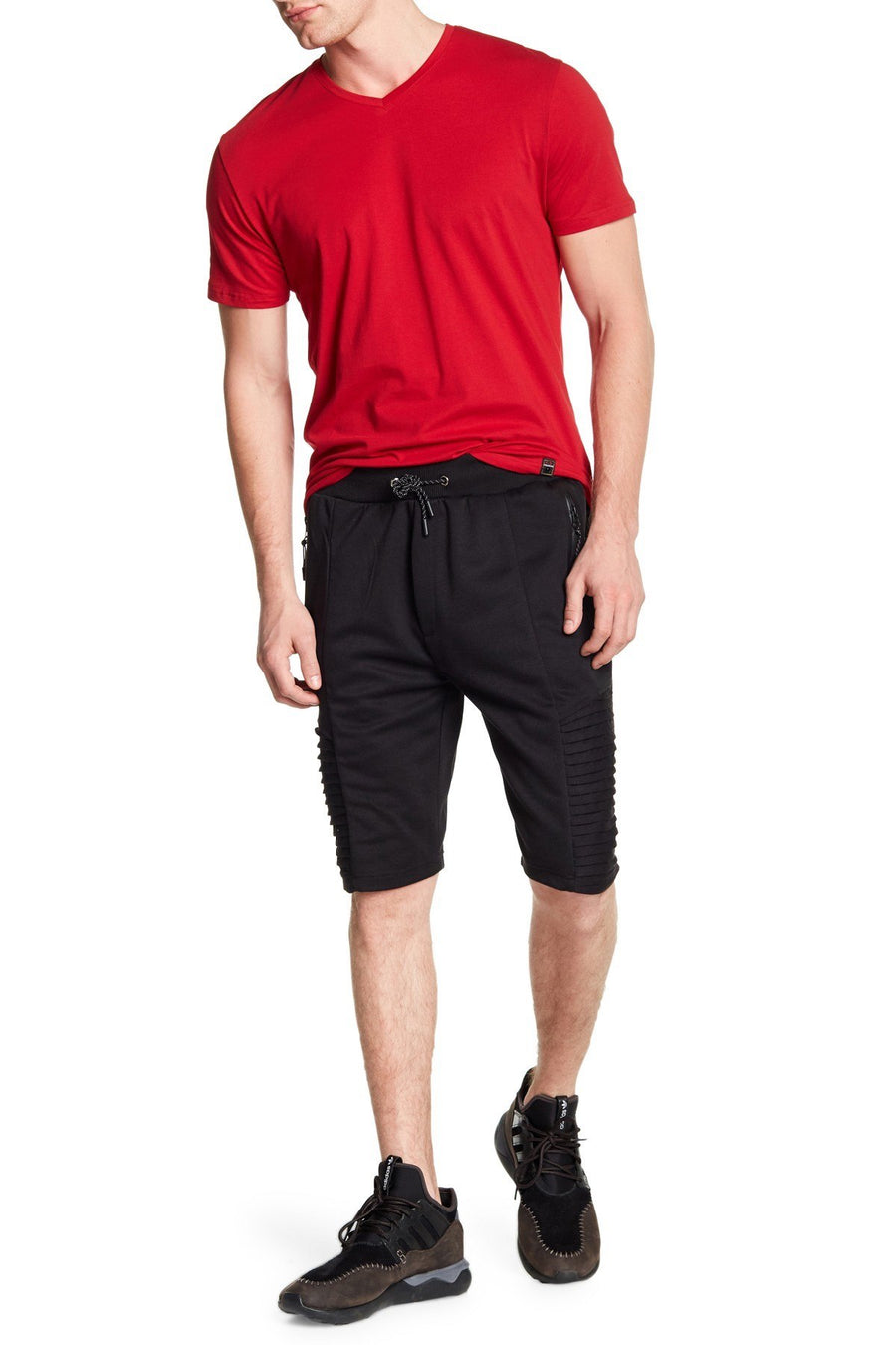 Tailored Recreation Premium Solid Black Moto Fleece Short