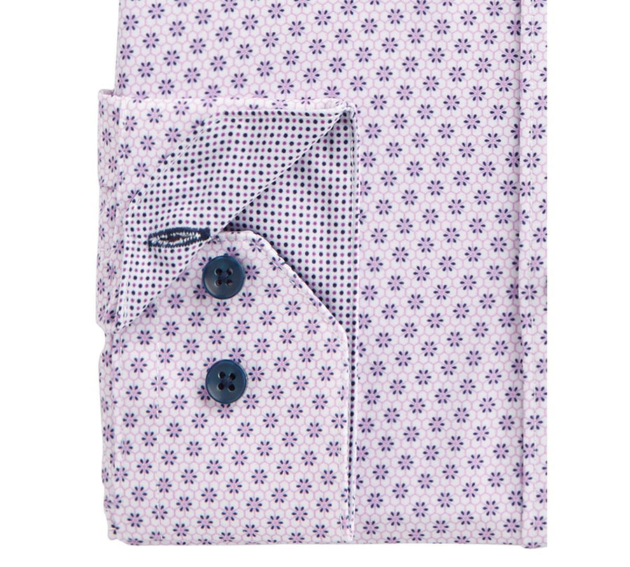 Tallia Receive A Free Face Mask With Purchase Of The Slim-fit Performance Stretch Floral Print Dress Shirt White