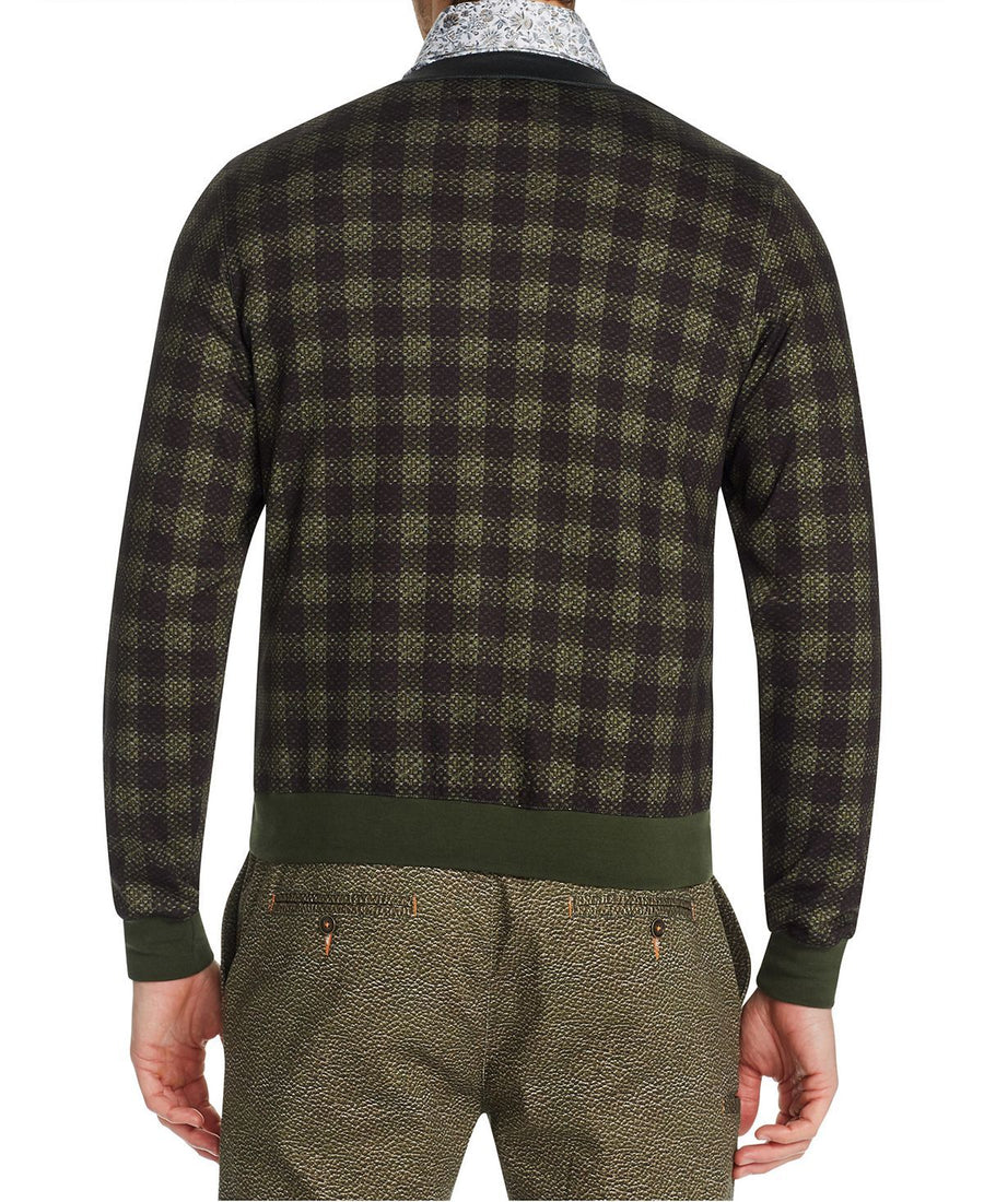 Tallia Slim-fit Stretch Plaid Cardigan Green