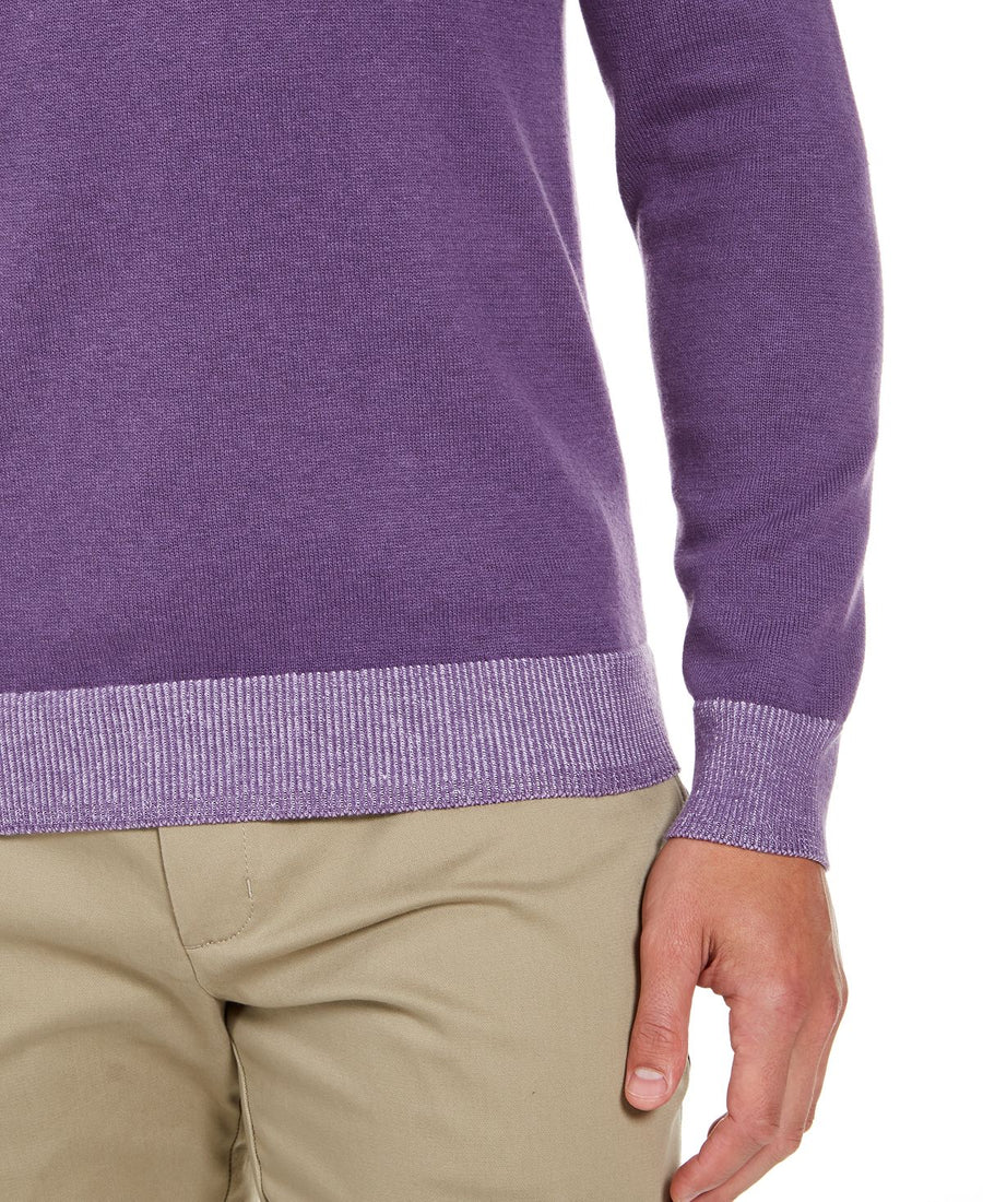 Tasso Elba Crew Neck Sweater Purple Combo