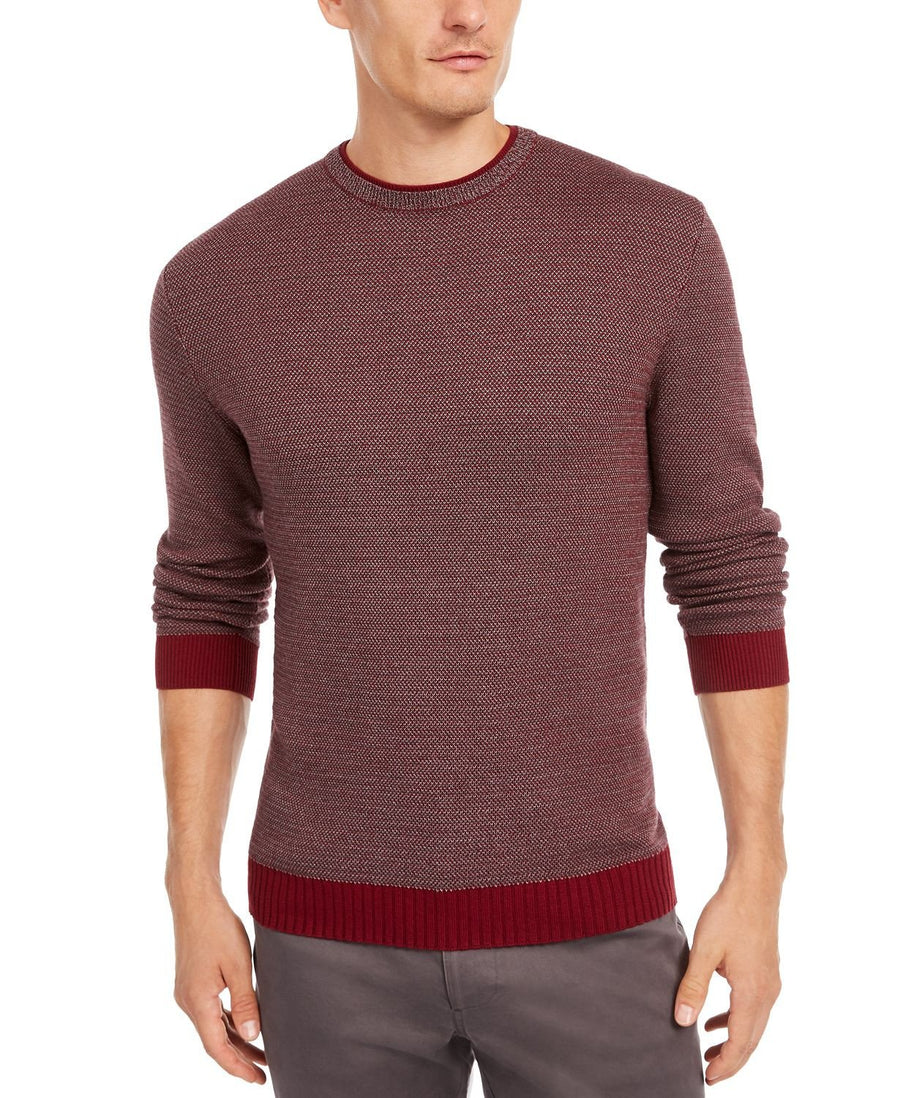 Tasso Elba Supima Cotton Crewneck Sweater  Dark Brown
