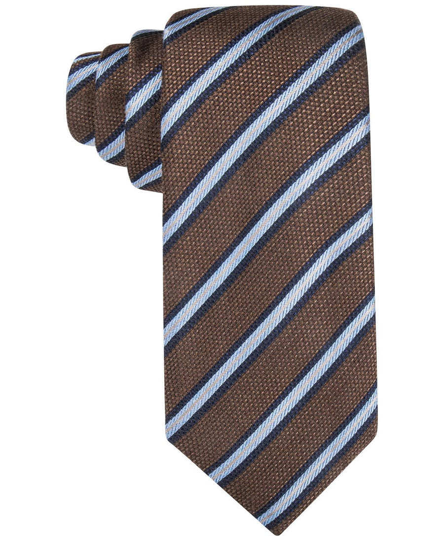 Tasso Elba Tasso Elba Knit Striped Classic Tie Brown