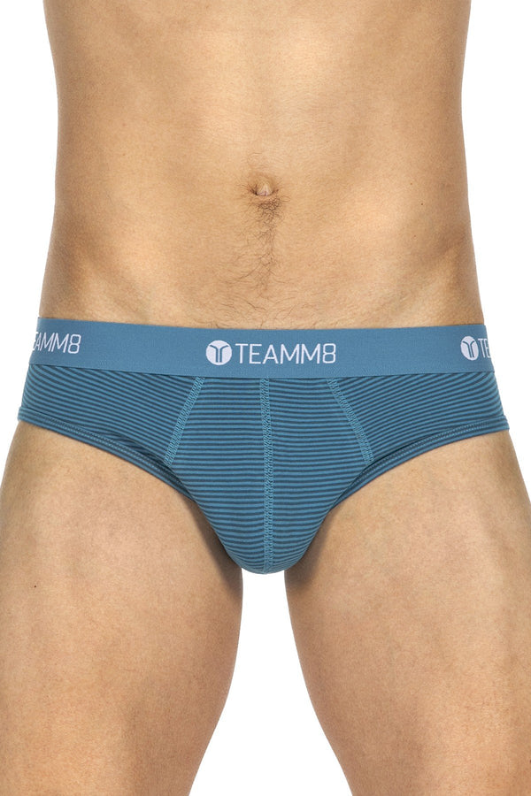Teamm8 Teal Super Low Stripe Brief