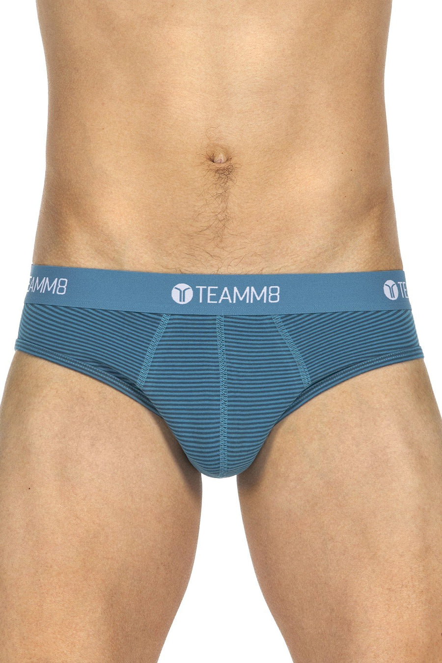 Teamm8 Teal Super Low Stripe Brief