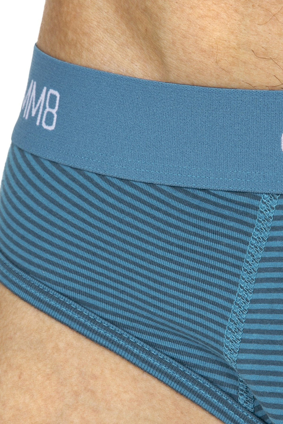 Teamm8 Teal Super Low Stripe Brief