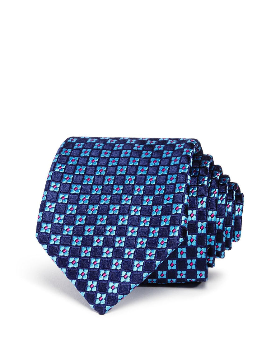 Ted Baker Flower Grid Classic Tie Navy