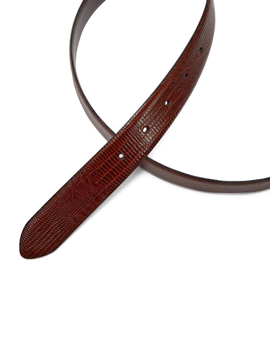 Ted Baker Josef Lizard-embossed Leather Reversible Belt Tan