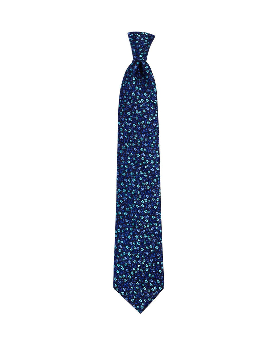 Ted Baker Tonal Flower Cluster Classic Tie Navy