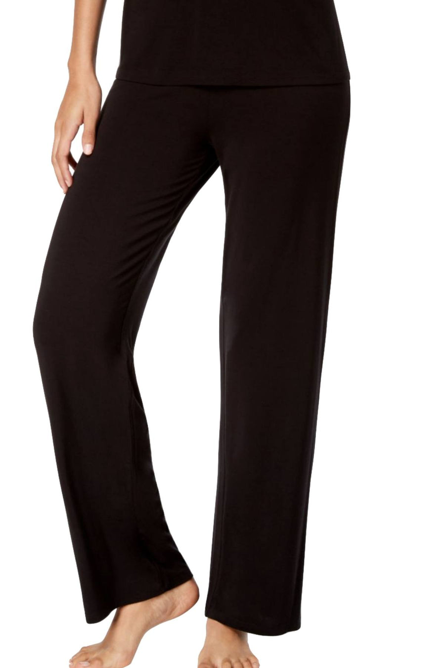 Thalia Sodi Intimates Deep-Black Knit/Lace Pajama Set