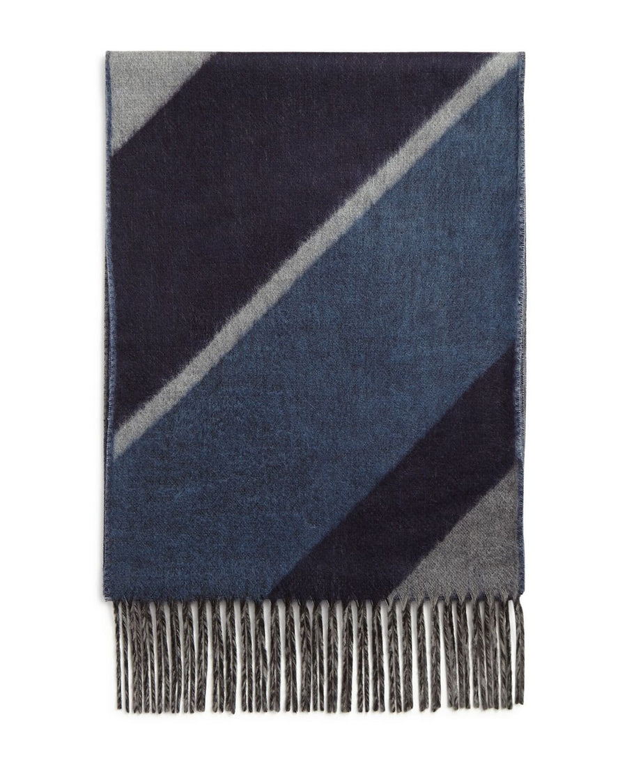 The Men's Store  Diagonal-stripe Scarf Navy