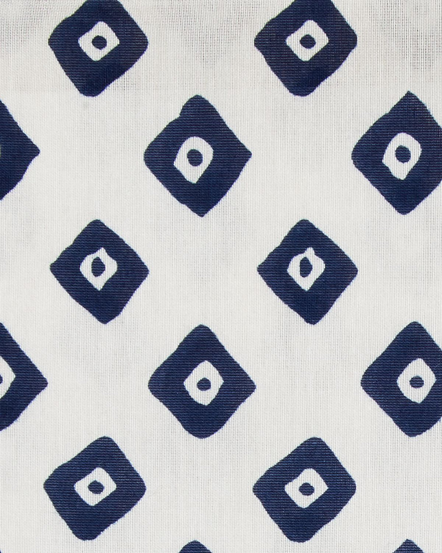 The Men's Store Diamond Print Pocket Square White/Navy