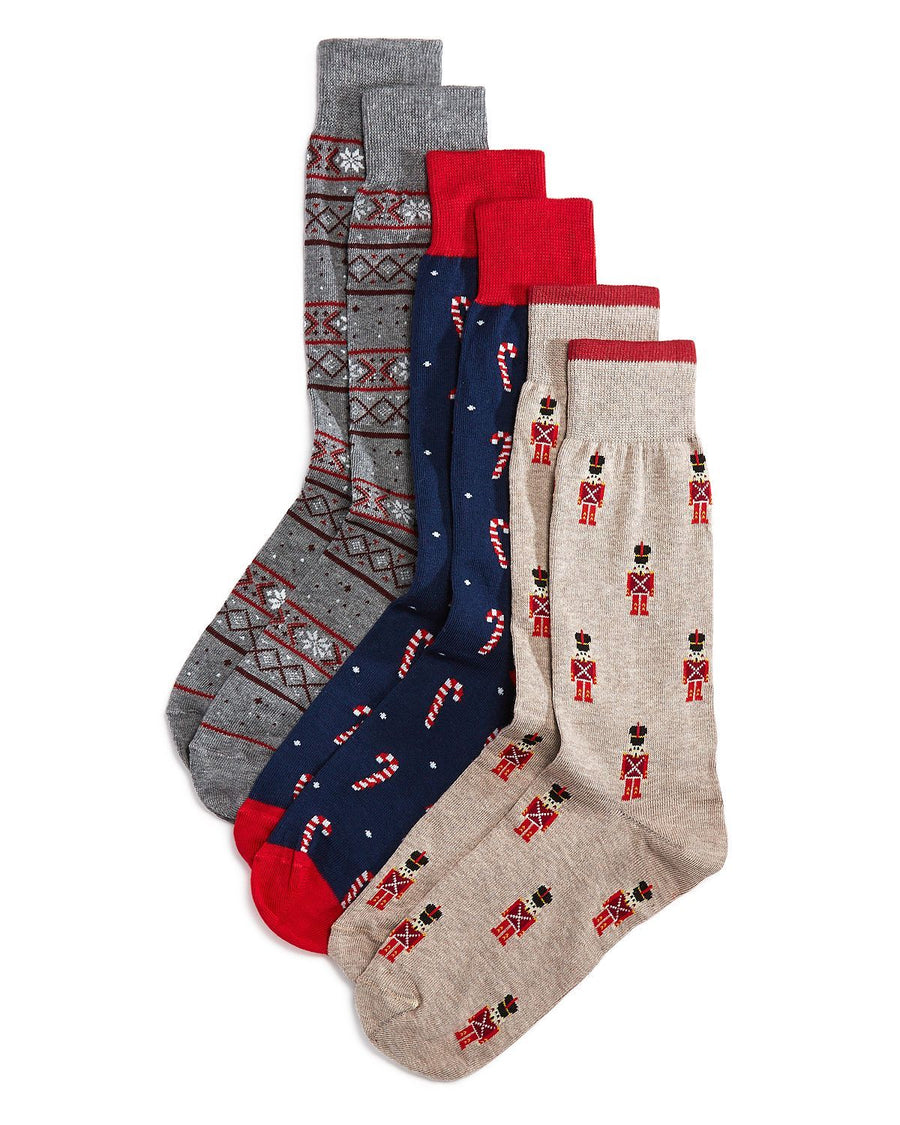 The Men's Store Holiday Socks Gift Box Pack Of 3 Multi