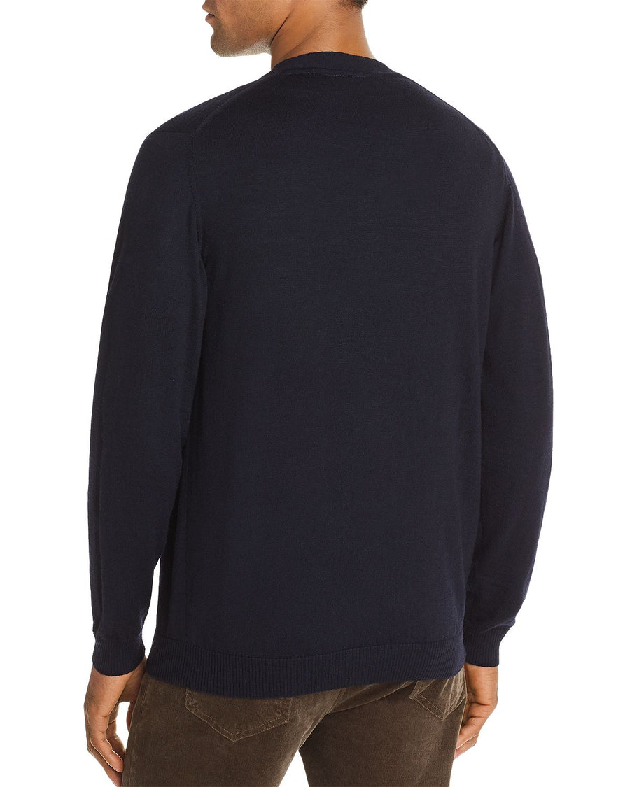 The Men's Store Merino Wool Cardigan Navy