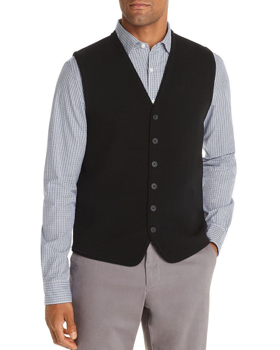 The Men's Store Merino Wool Vest Black