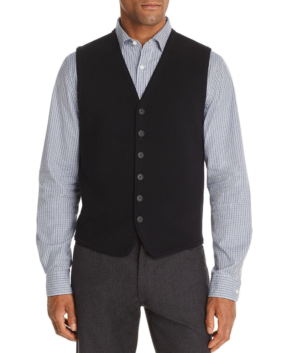 The Men's Store Merino Wool Vest Navy