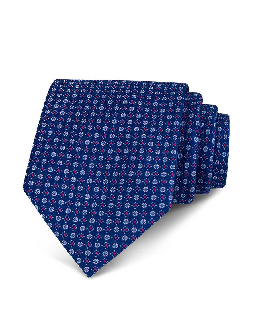 The Men's Store Mini Diamond Geometric Neat Classic Tie Navy
