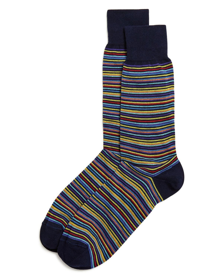 The Men's Store Multi Stripe Socks Navy