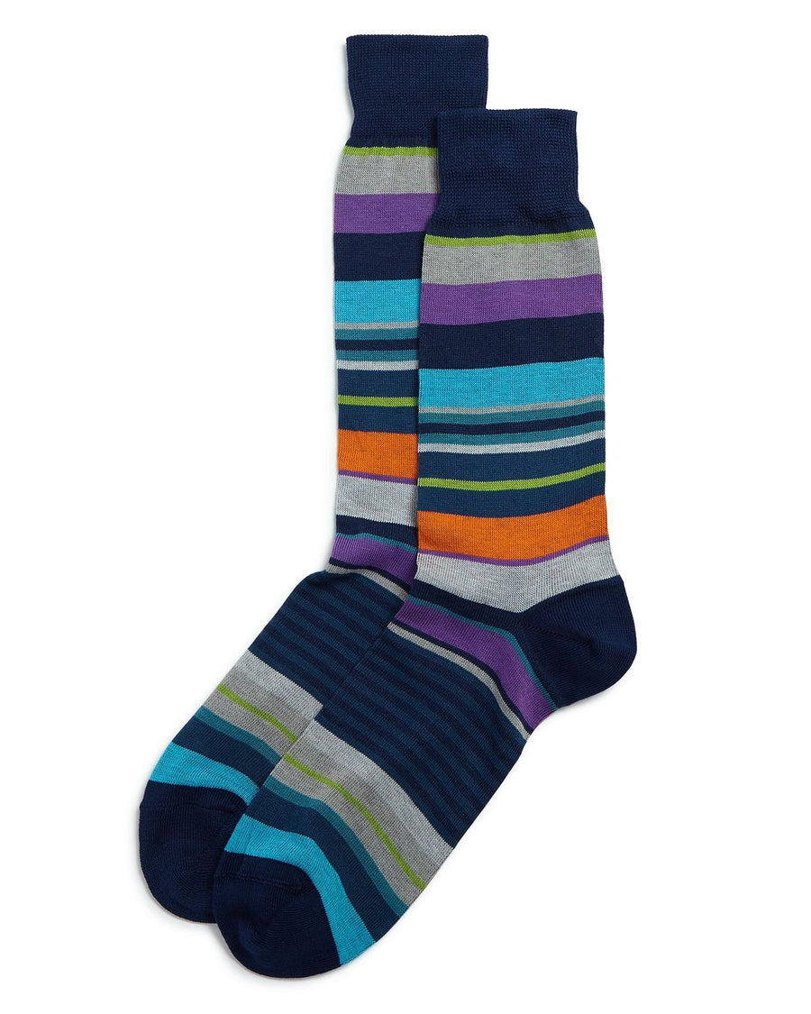 The Men's Store Multi-stripe Socks Navy