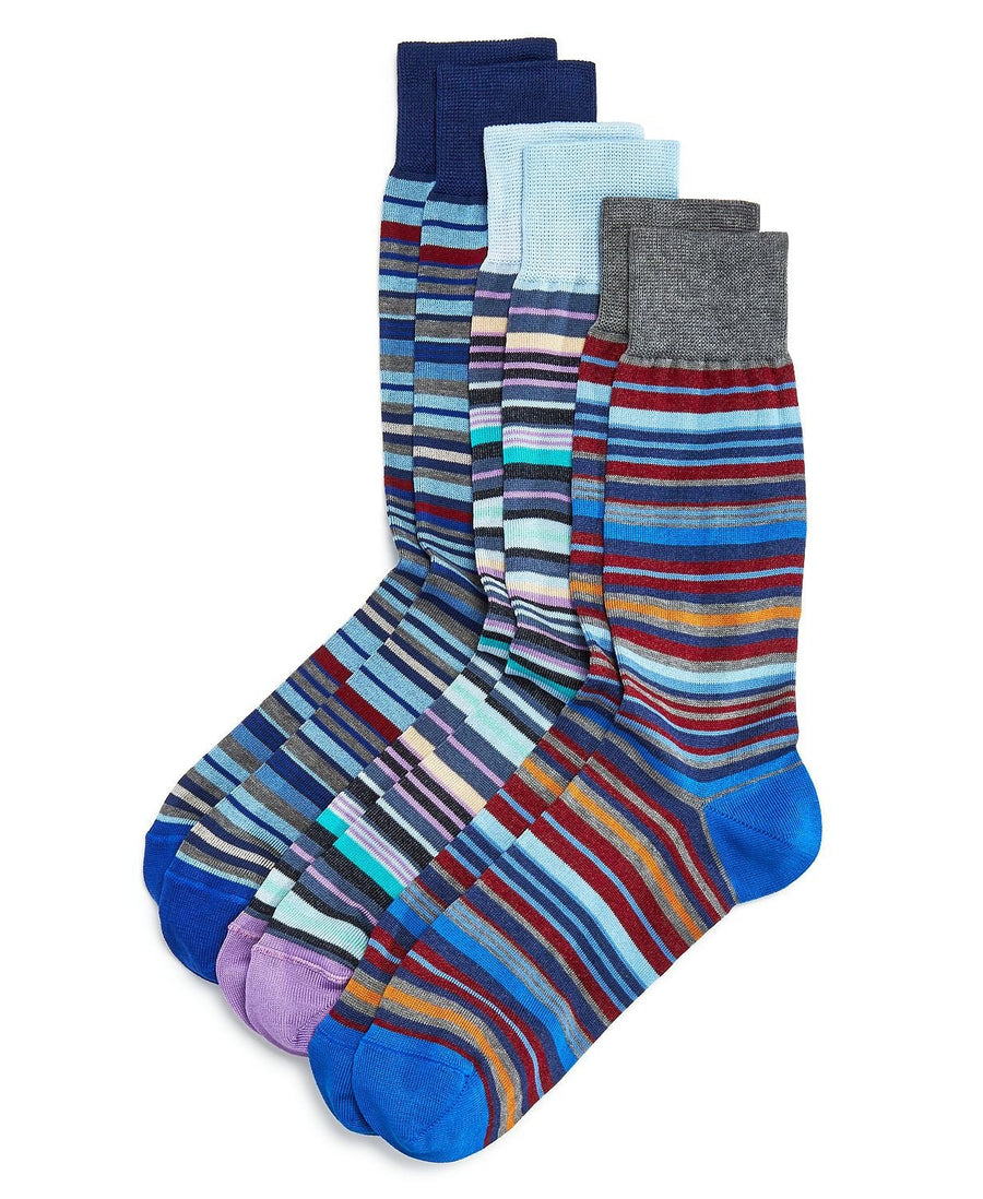 The Men's Store Multi-striped Socks Gift Set Box Of 3 Multi
