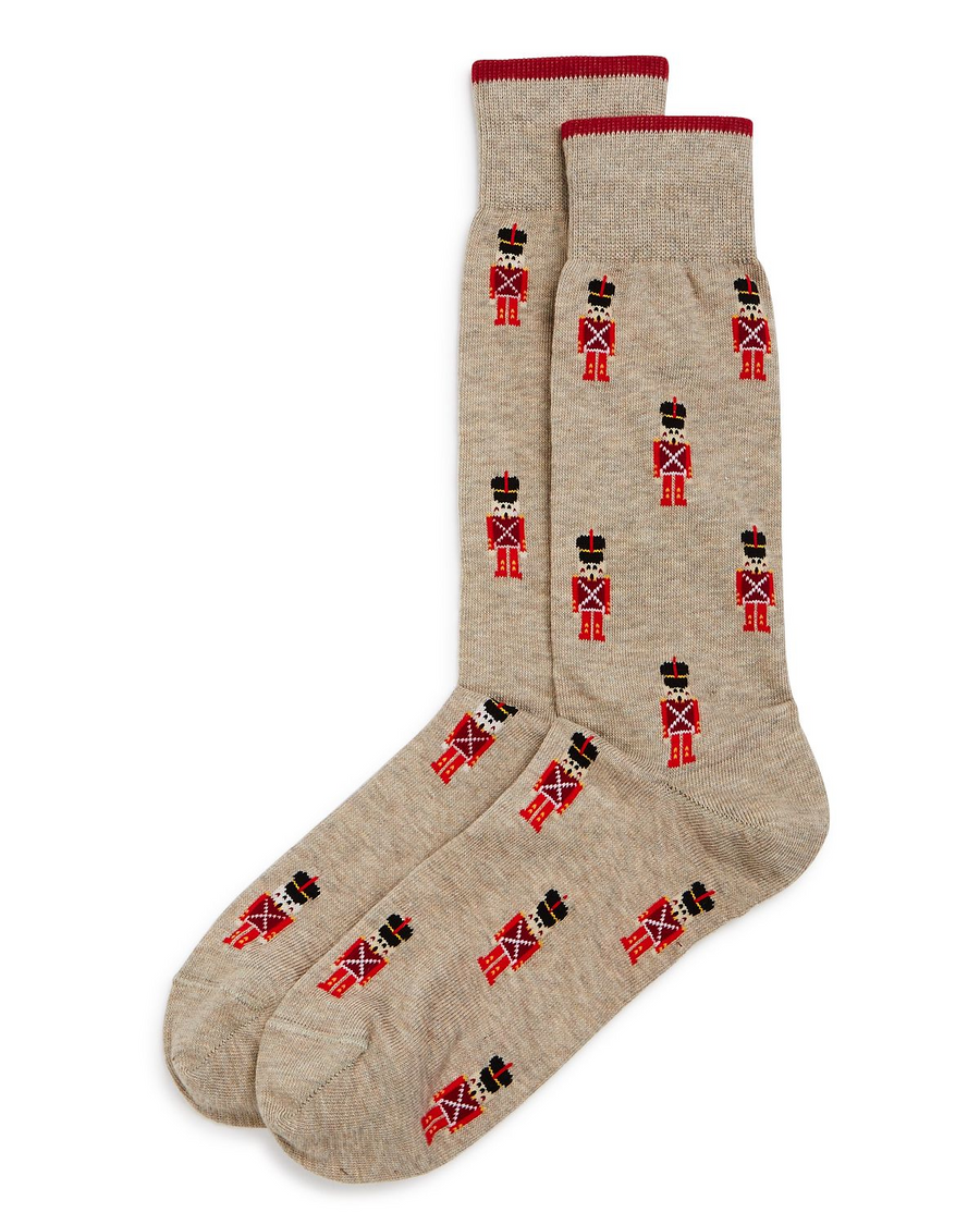 The Men's Store Nutcracker Socks Taupe