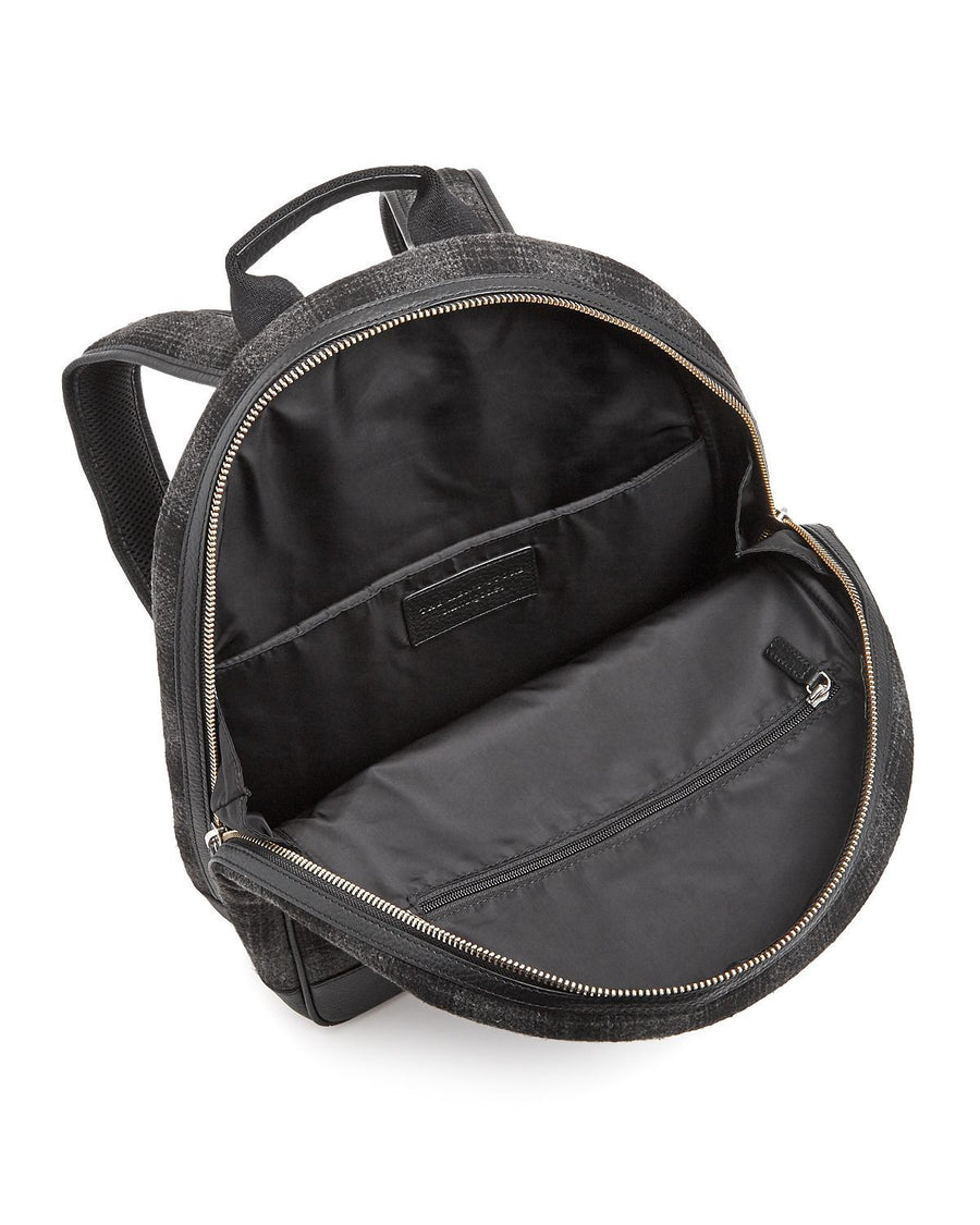 The Men's Store Plaid Wool Backpack Gray