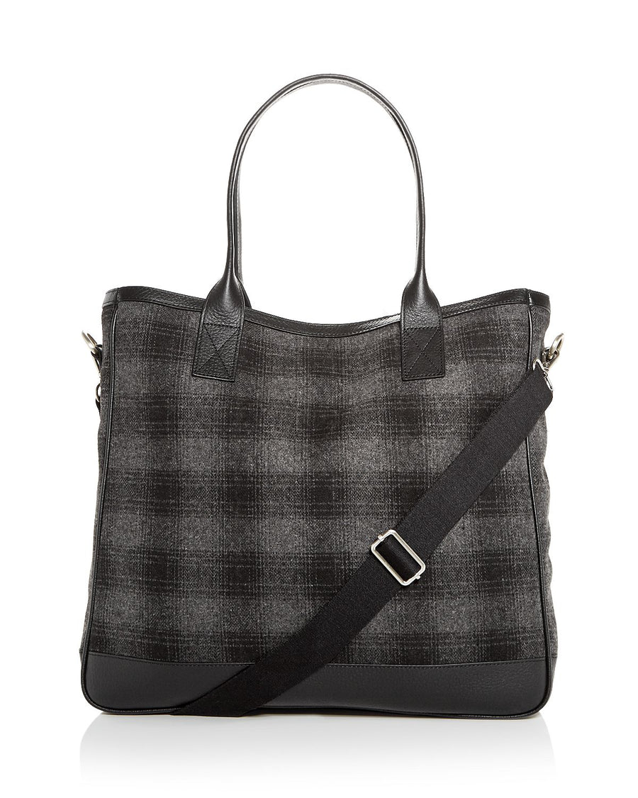 The Men's Store Plaid Wool Tote Gray