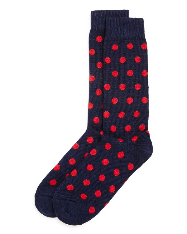 The Men's Store Polka Dot Socks Navy