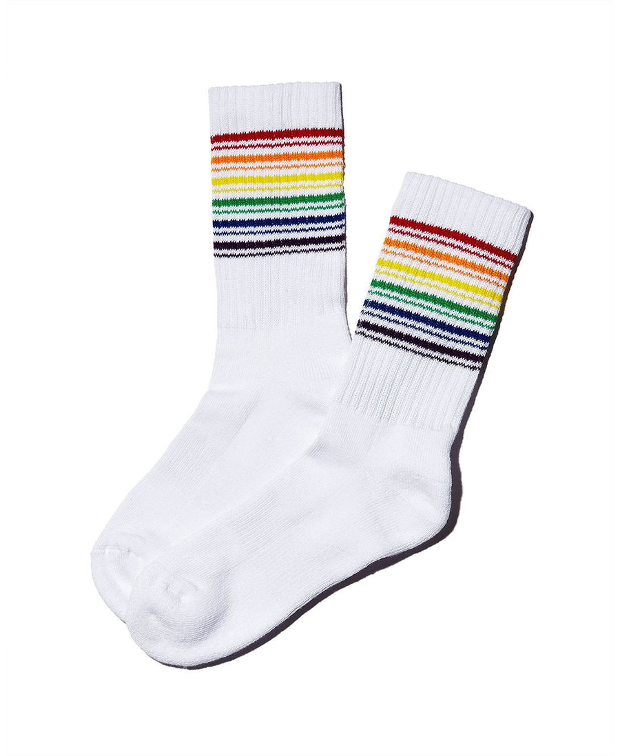 The Men's Store  Pride Rainbow Tube Socks Rainbow/white