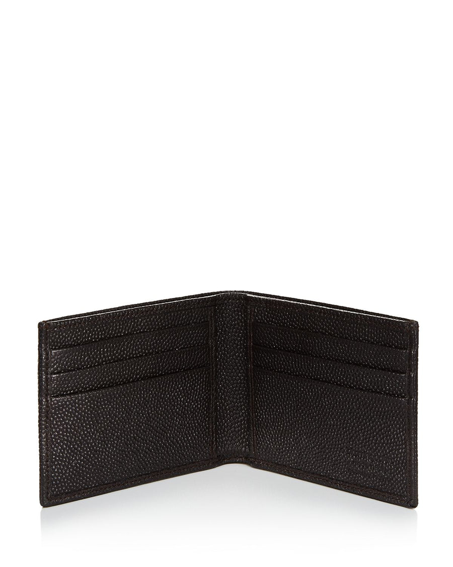 The Men's Store Textured Leather Wallet Brown