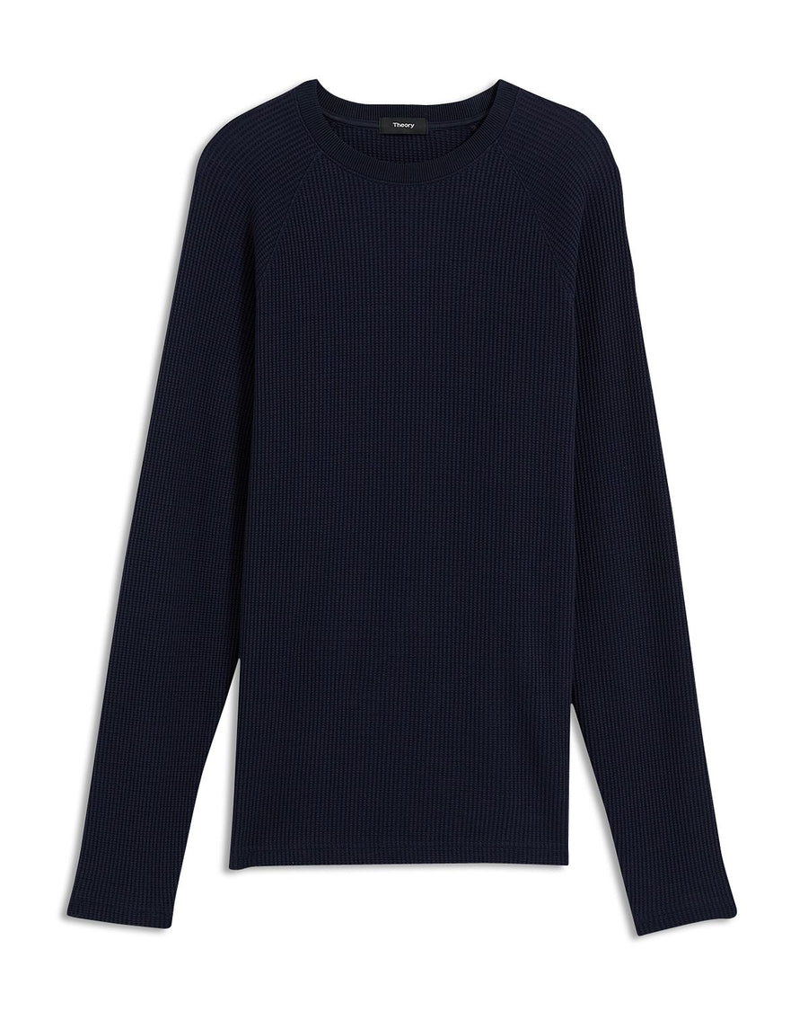 Theory River Waffle Knit Organic Cotton Sweater Eclipse