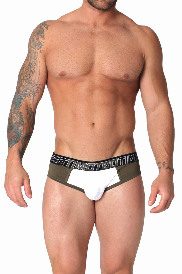 Timoteo Army-Green Aero-Tech Jock-Brief