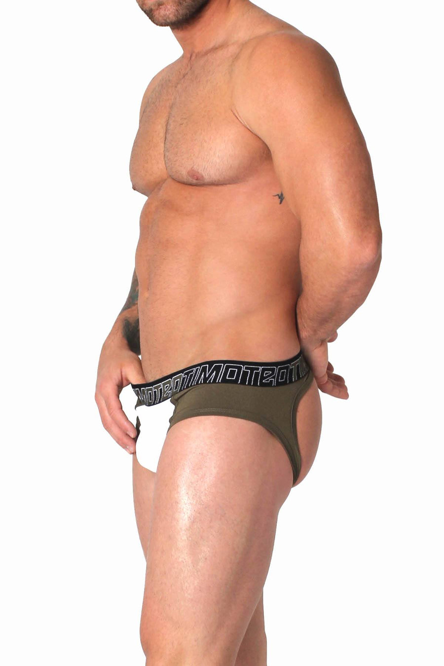 Timoteo Army-Green Aero-Tech Jock-Brief