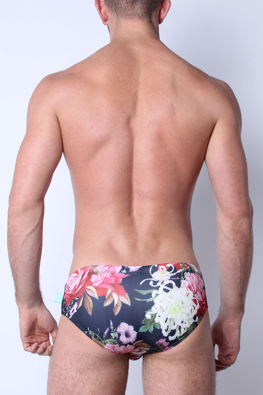 Timoteo Black Floral Lakeshore Swim Brief