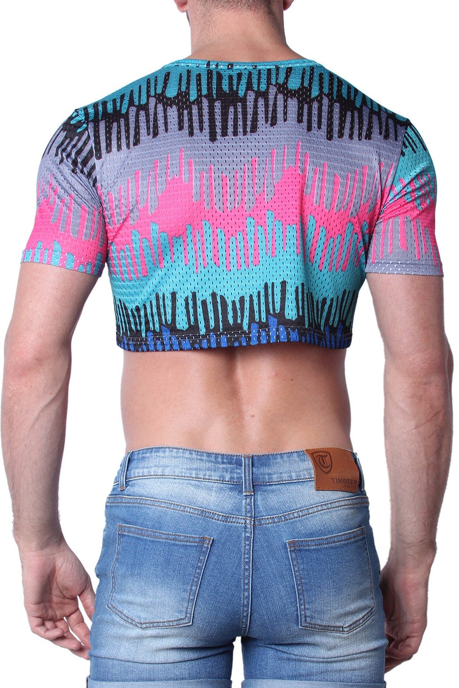 Timoteo Blue Drip Safari Crop Top