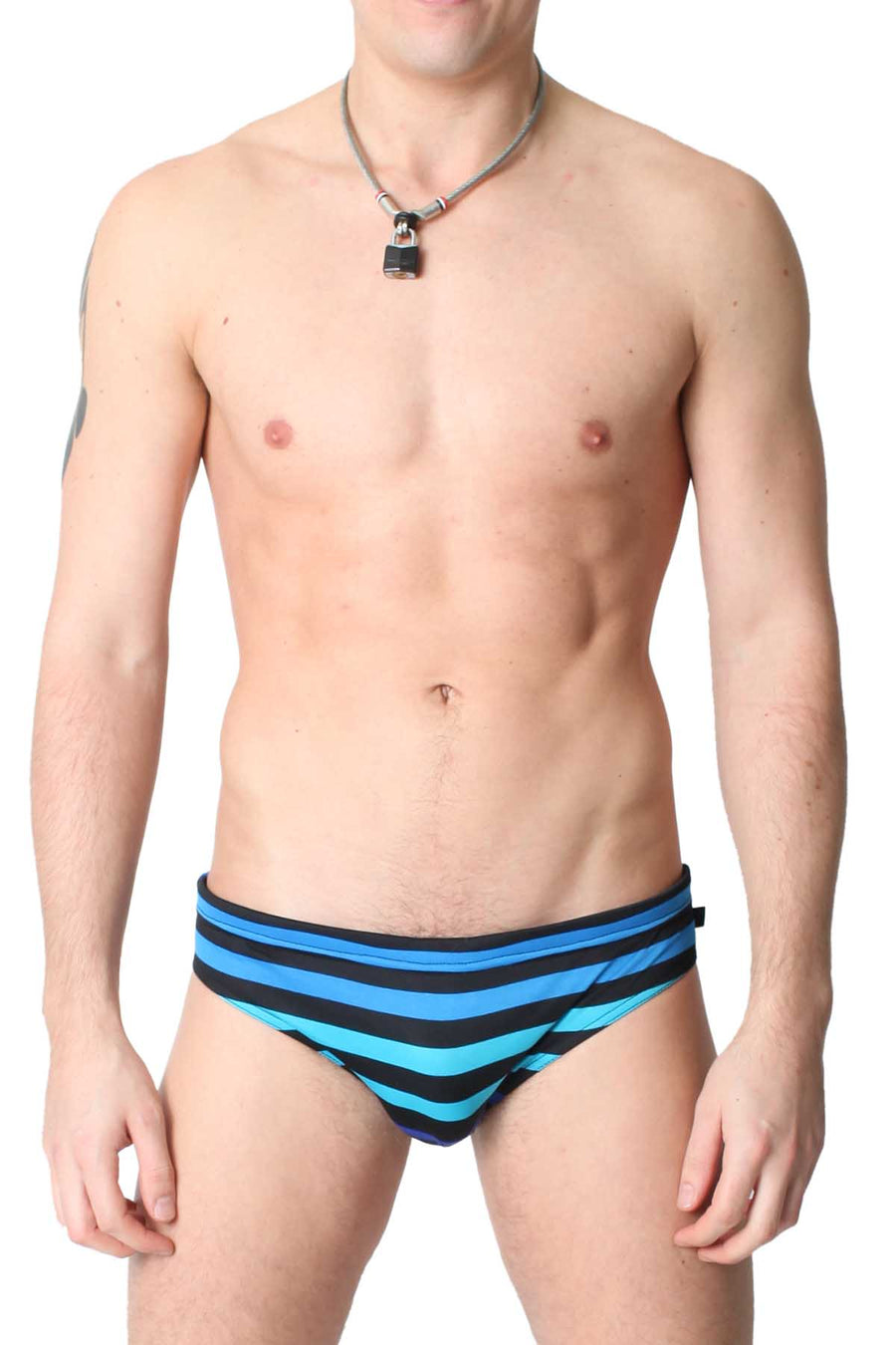 Timoteo Blue Stripe Marina Swim Brief