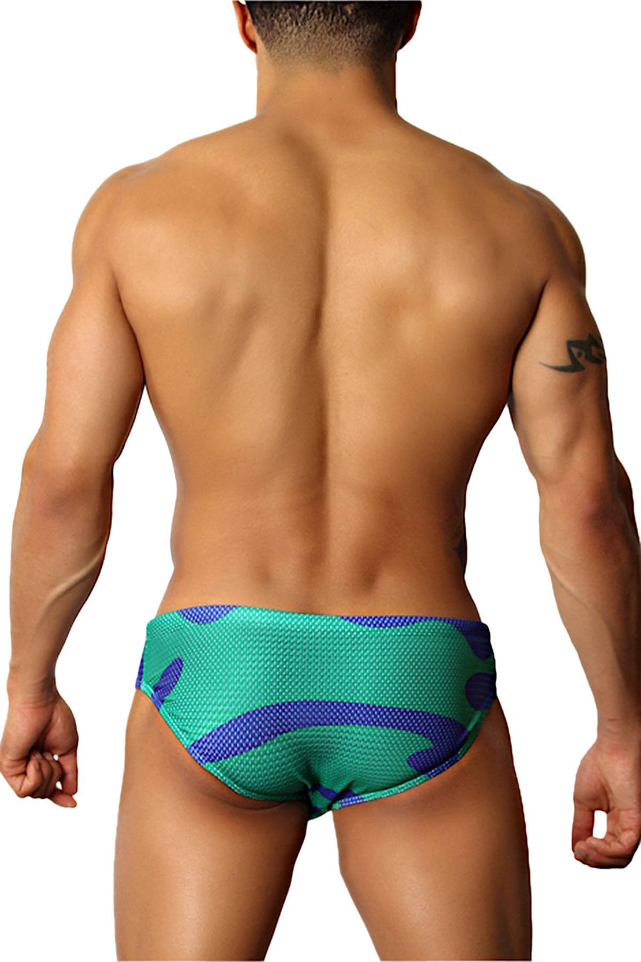 Timoteo Green Lava Mesh Swim Brief