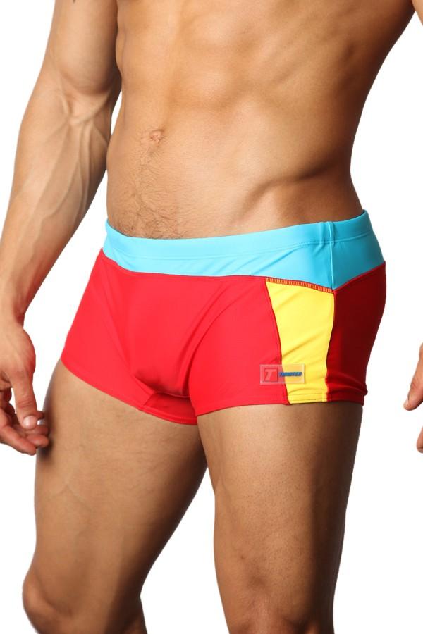 Timoteo Red Freestyle Swim Trunk