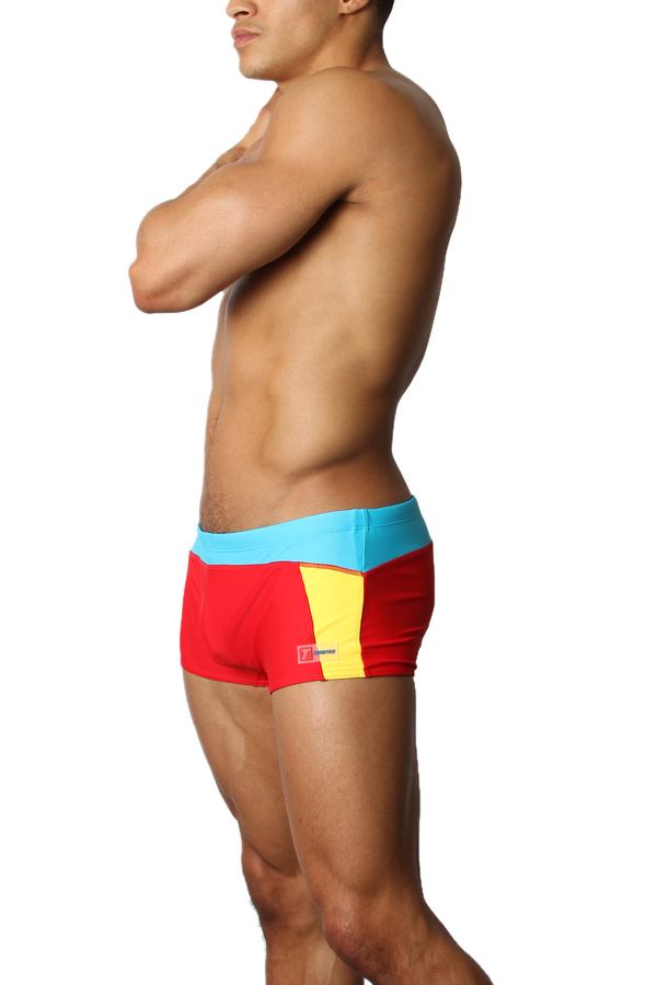 Timoteo Red Freestyle Swim Trunk