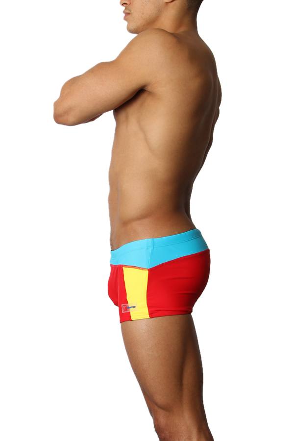 Timoteo Red Freestyle Swim Trunk