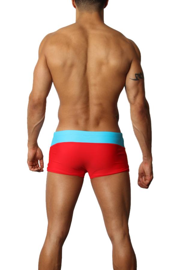 Timoteo Red Freestyle Swim Trunk