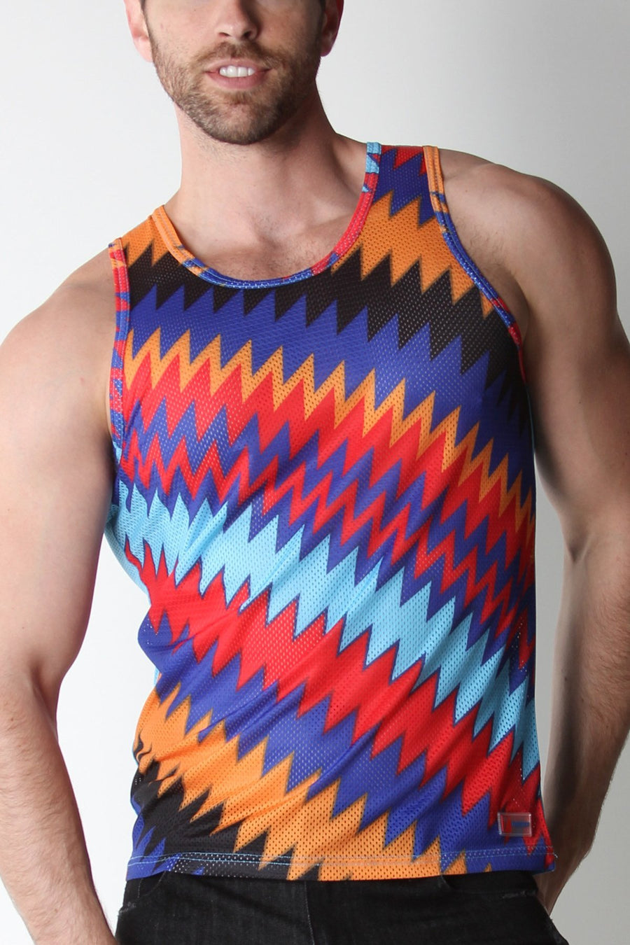 Timoteo ZigZag Fiesta Mesh Tank Top