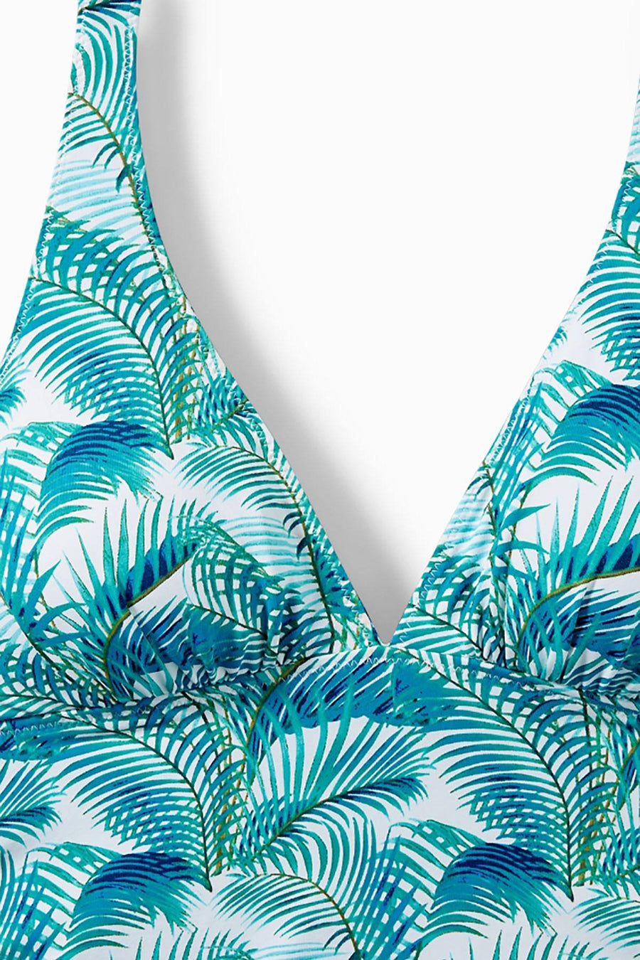 Tommy Bahama Ming-Jade Amongst-Fronds Reversible Halterkini Top
