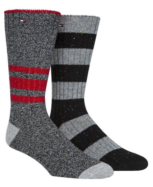 Tommy Hilfiger 2-pk. Striped Boot SocksBlack