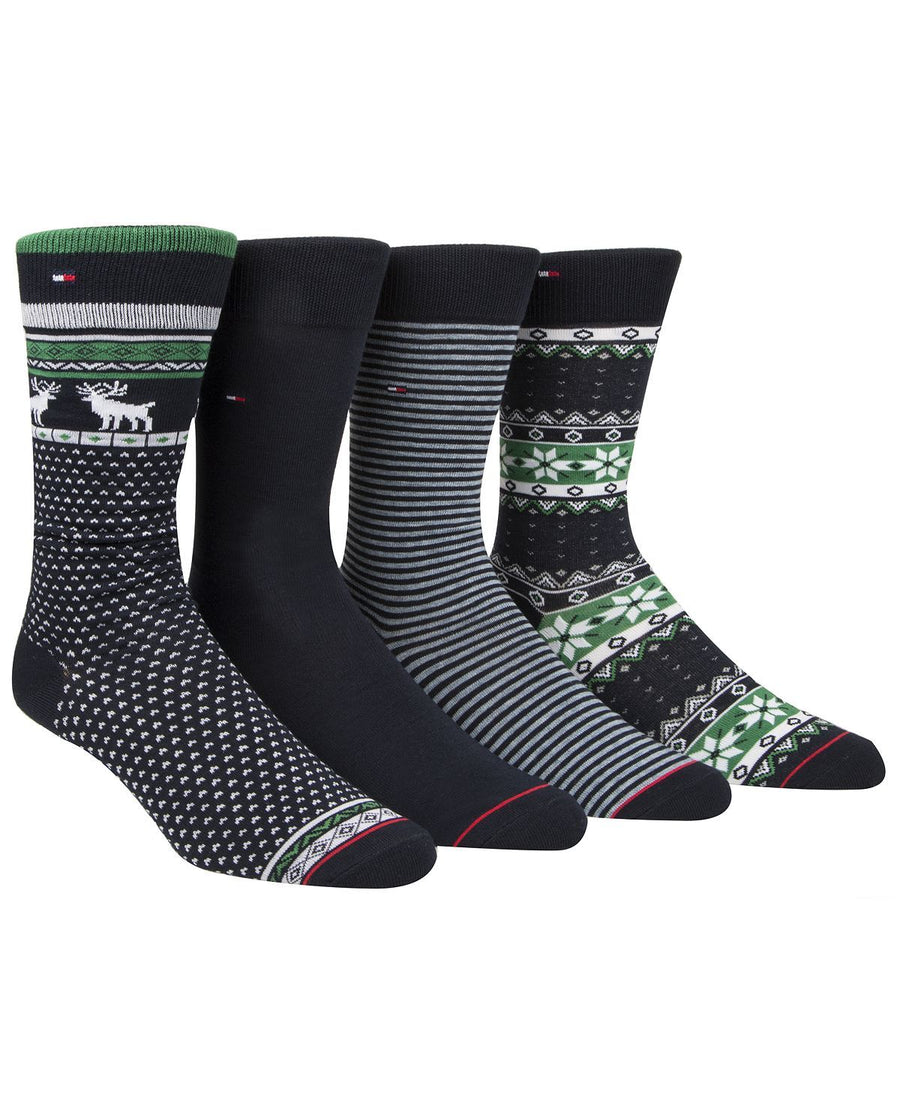 Tommy Hilfiger 4-pk. Fair Isle Crew Socks Class Navy/verdant Grn/classic Navy/denim Heather